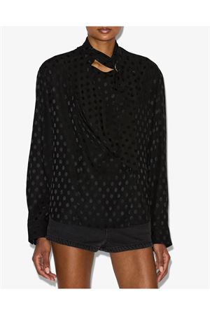 Silk jacquard polka dot blouse ISABEL MARANT | HT0743FAC4J04I01BK